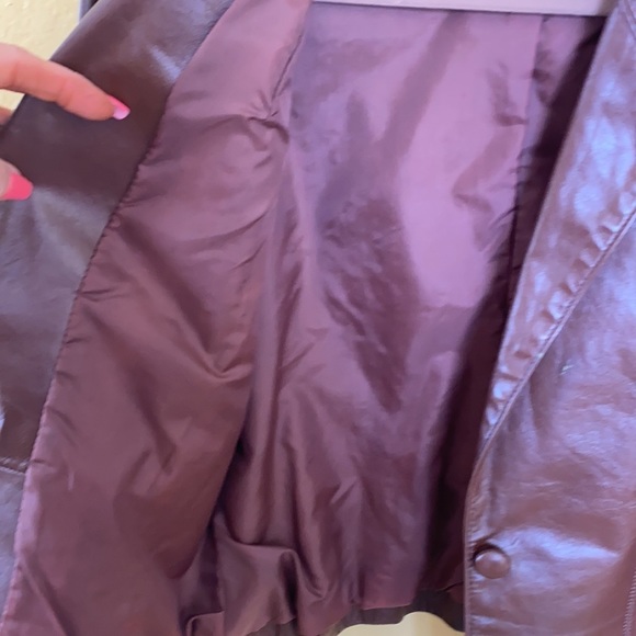 Leather Loft Jacket Beautiful Wine Size 7/8 - Picture 7 of 7